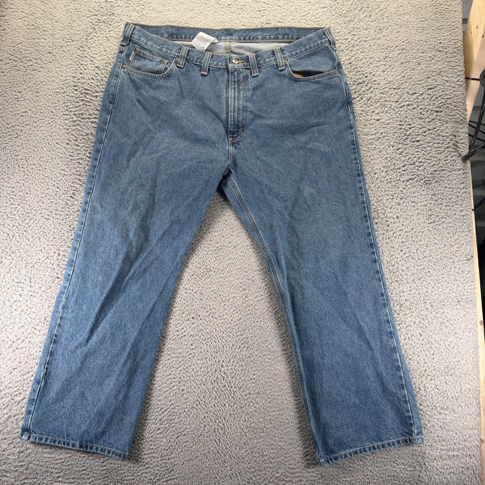 Carhartt‎ Jeans Mens 44x30 Blue Cotton Denim Straight Leg Loose Workwear Travel